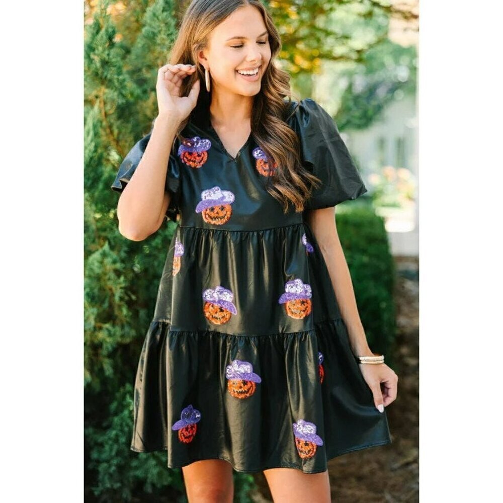Howdy Pumpkin Jack O'Lantern Halloween Dress - Picture 8 of 10